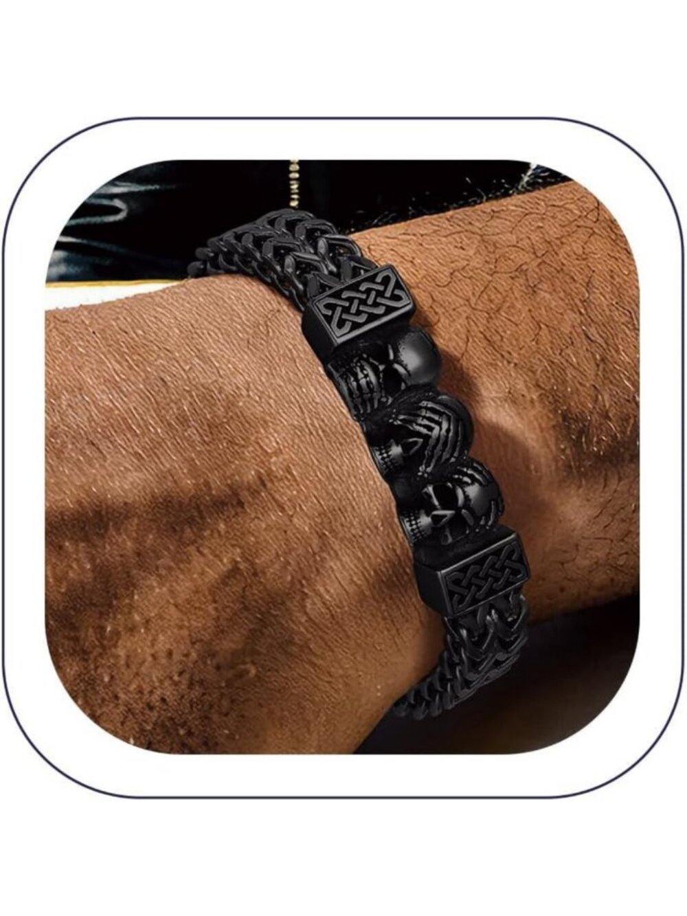 Chunky Stainless Steel Heavy Duty Chain Bracelet for Men - Biker Hip Hop Jewelry